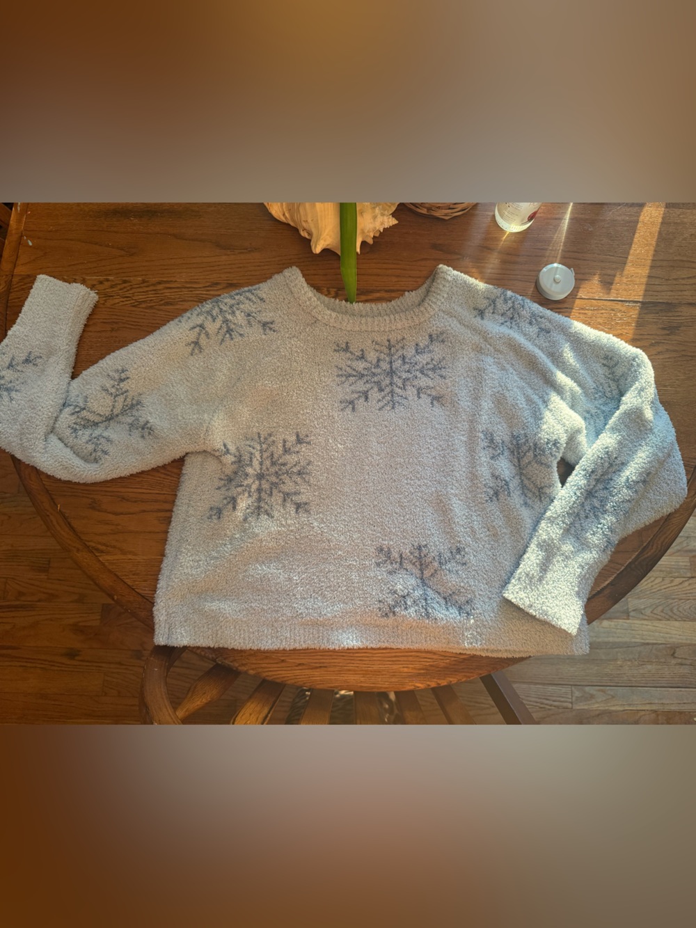 Honeydew USA Pale Blue Snowflake Cozy Crewneck Sweater